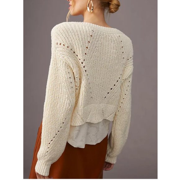 By Anthropologie Twofer Layered Sweater Ivory - Small - Picture 4 of 10
